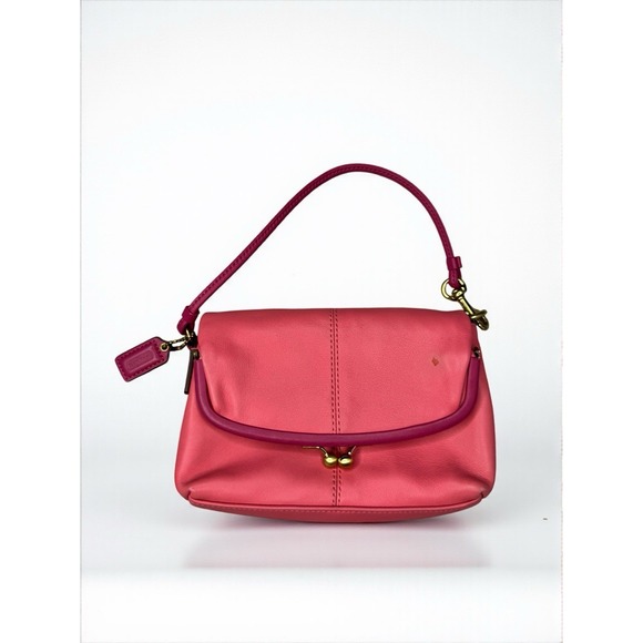 Coach Handbags - Coach Limited Edition Foldover Kisslock Mini Demi Bag Clutch Pink Bonnie Cashin